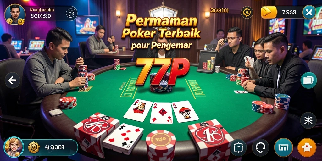 Tampilan permainan Poker yang mendebarkan dan interaktif.