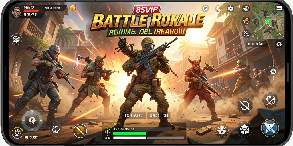 Tampilan gameplay seru dari 8SVIP dalam pertarungan Battle Royale.