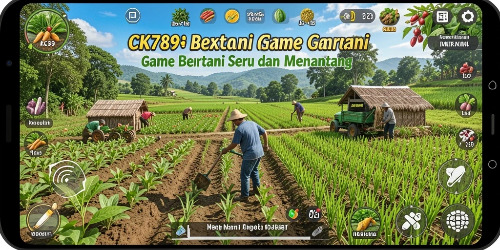 Screenshot CK789 menunjukkan gameplay seru berkebun dan bertani.