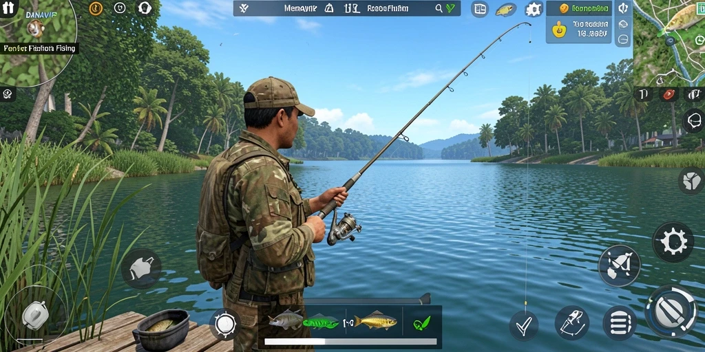 Tampilan menarik dalam gameplay memancing di DANAVIP.