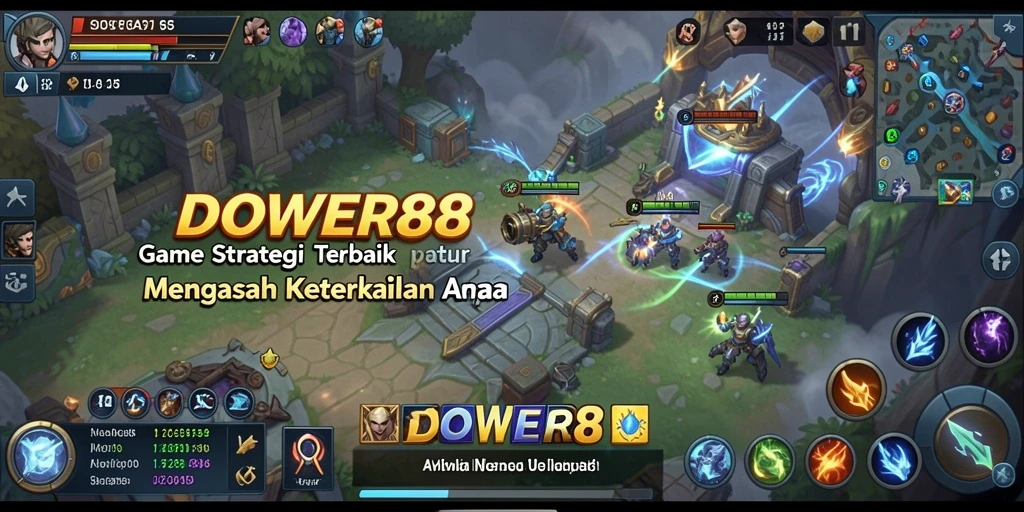 Screenshot gameplay DOWER88 menampilkan strategi pertempuran yang intens.