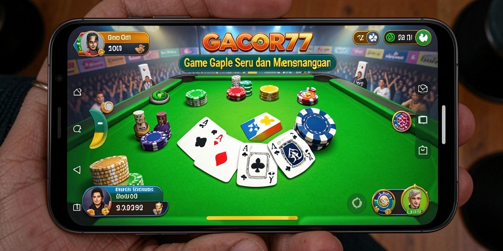 Screenshot gameplay GACOR77 yang menunjukkan keseruan bermain Gaple.