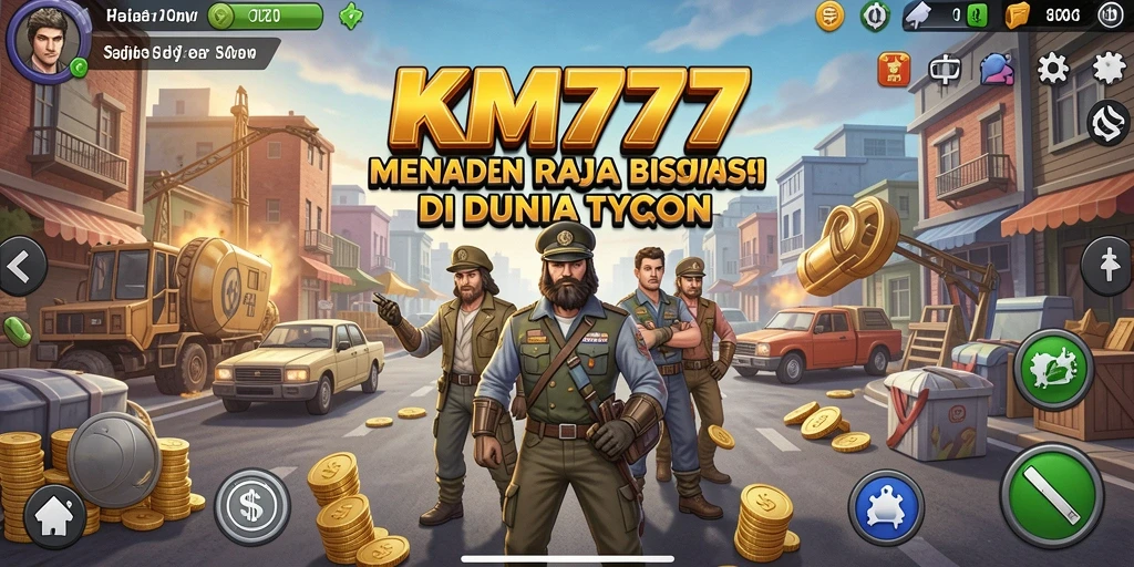 Tangkapan layar gameplay KM777 menampilkan keseruan manajemen bisnis.
