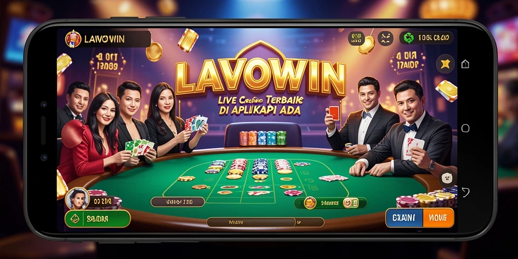 Screenshot gameplay LAVOWIN menampilkan dealer langsung dengan interaksi pemain.