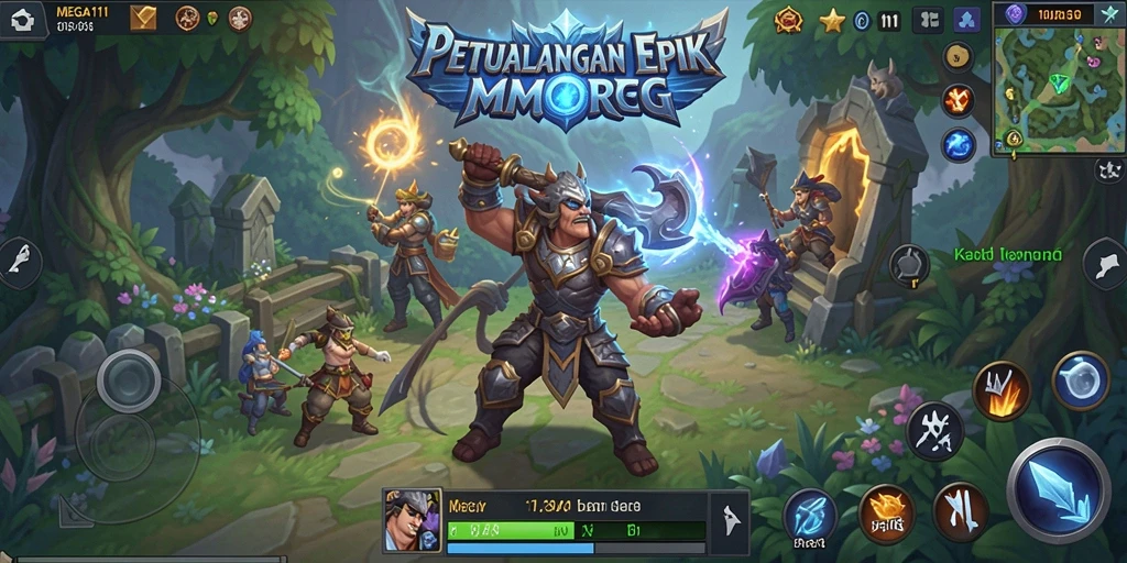 Tampilan gameplay MEGA111 yang mendebarkan di dunia MMORPG.
