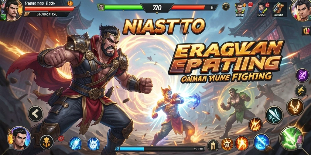Tampilan gameplay NIASTOTO yang mendebarkan dengan pertarungan epik.