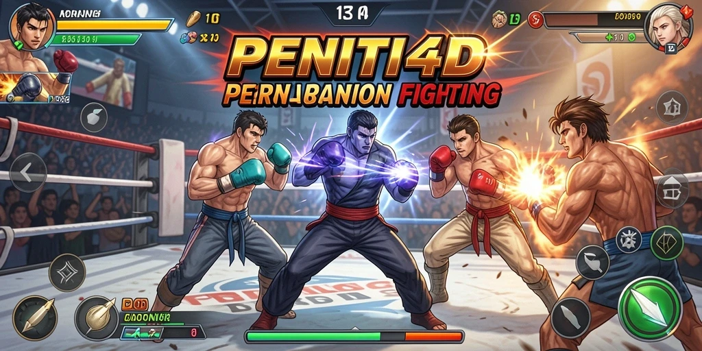 Tampilan gameplay PENITI4D yang penuh aksi dan pertarungan seru.