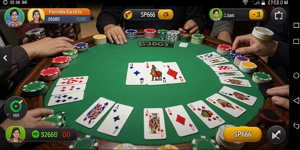Tampilan gameplay SP666 yang menarik saat bermain Gaple.