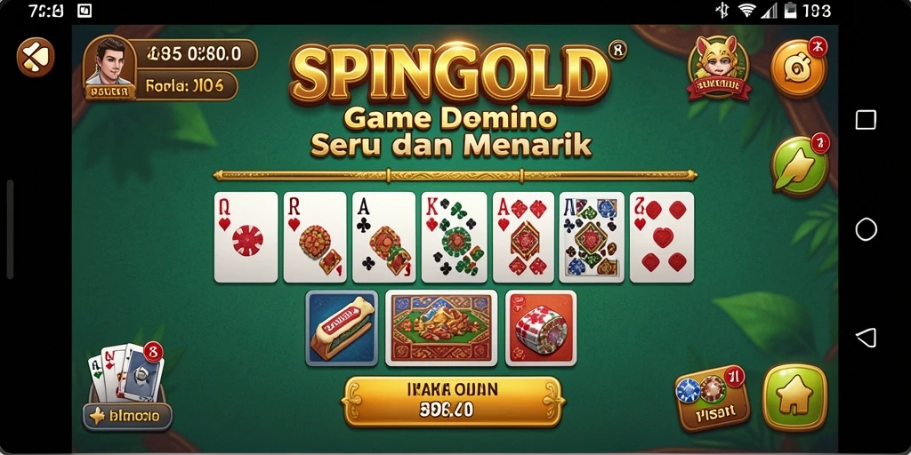 Tampilan gameplay seru SPINGOLD dalam permainan Domino.