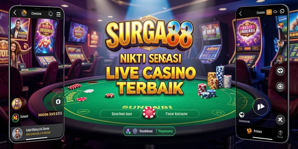 Screenshot SURGA88 yang menampilkan pengalaman Live Casino yang mendebarkan.