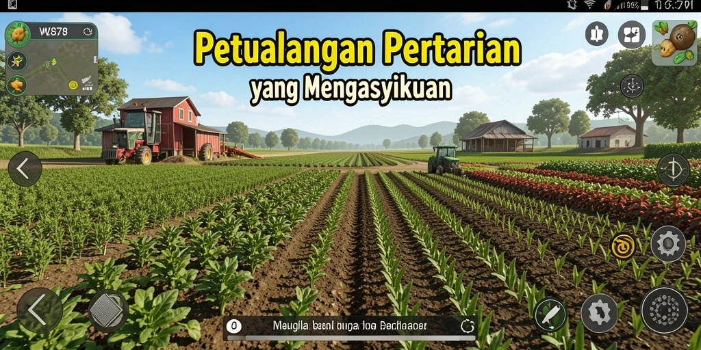 Tampilan gameplay WE878 yang menggambarkan keseruan bertani.